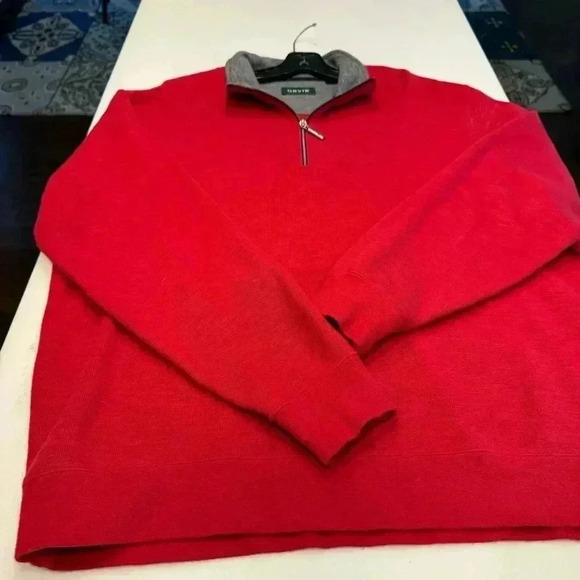 Orvis 1/4 zip men’s red cotton pullover size Large excellent condition - Picture 8 of 9